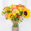 Warm Yellow Floral Elegance in a Luxury Brown Vase
