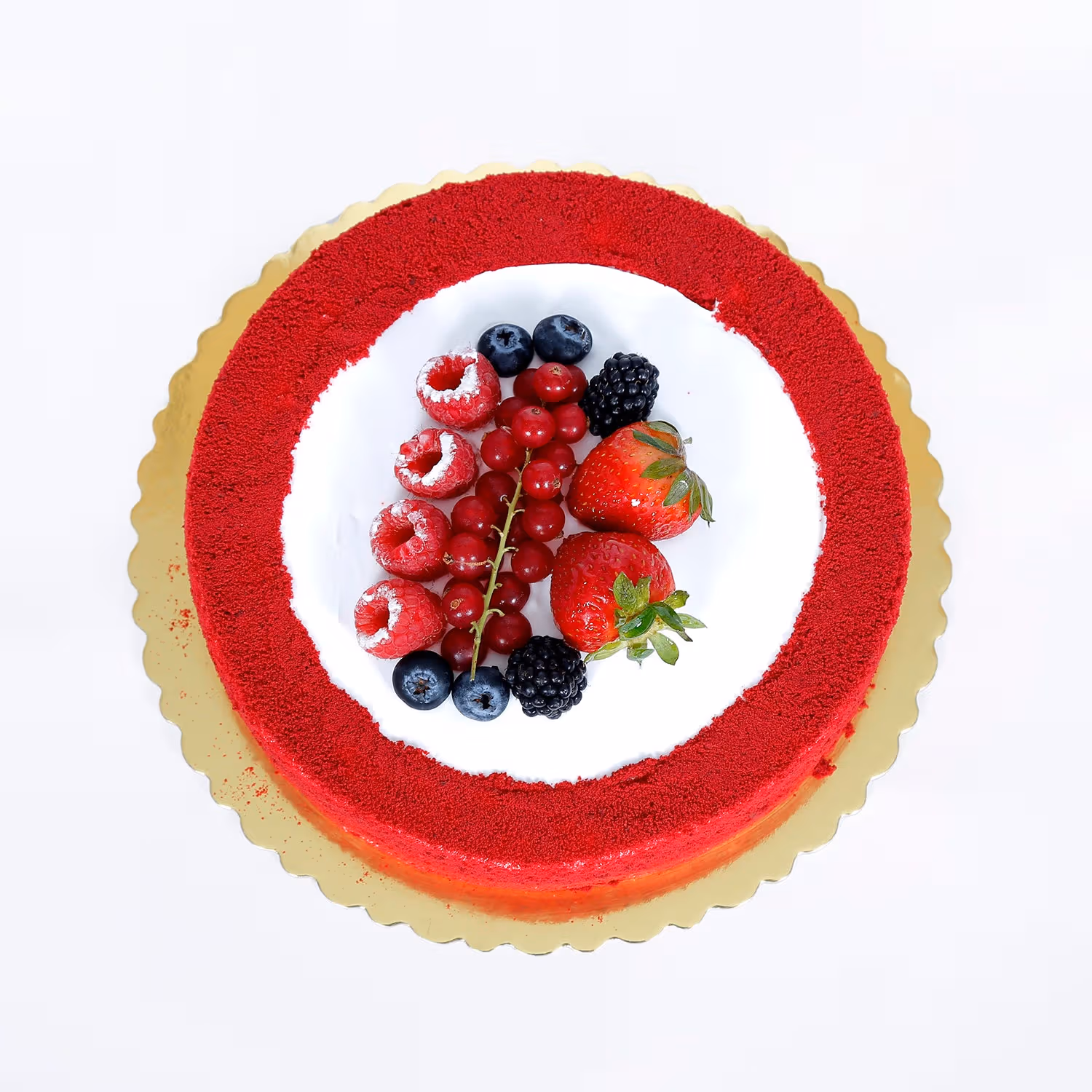 Delicious 1 Kg Red Velvet Cake with Fresh Berries
