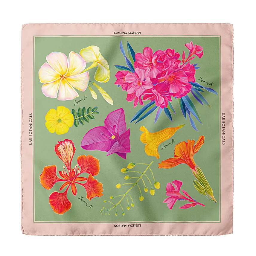 Lumena Maison UAE Botnicals Sage Green Silk Scarf