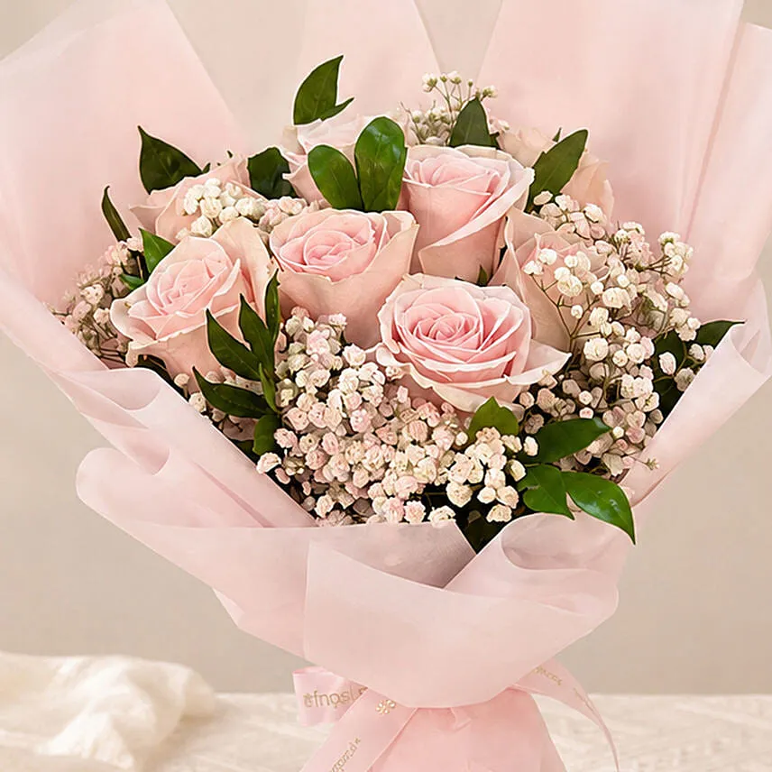Beautiful Pink Roses Bouquet