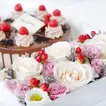 Chocolate Delight Birthday Cake with Elegant Floral Arrangement