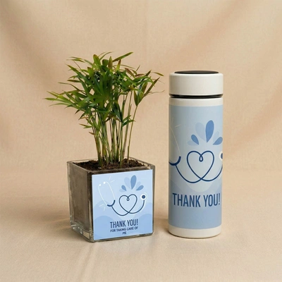 Thank You Doctor Plant & Bottle Gift Set