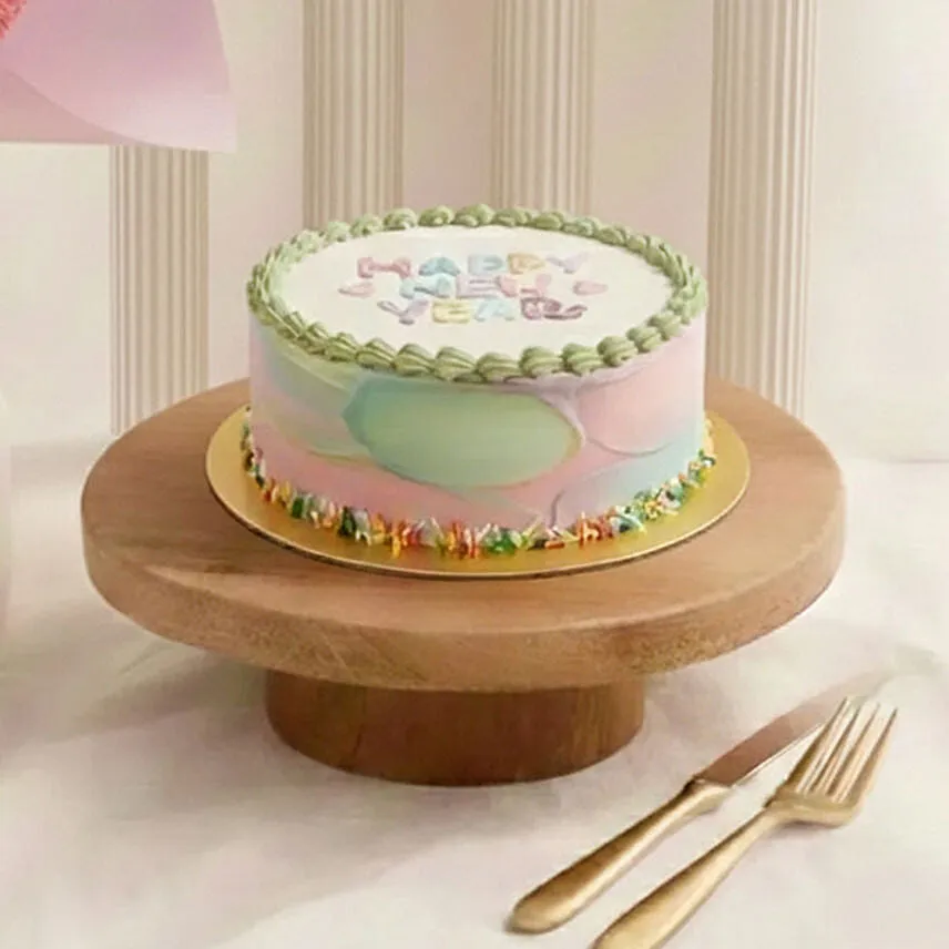 Cheerful Yellow & Pink Flowers Bouquet Cake n Balloons Combo
