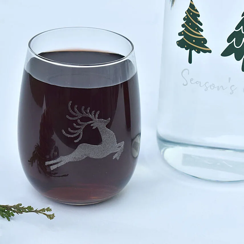 Season's Greetings Bottle and Glass Combo