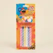 Fun Xtra Tall Spiral Candles with Holders - 12 Colorful Pieces