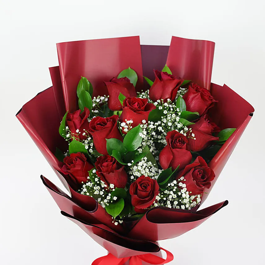 Bunch Of Beautiful 12 Red Roses