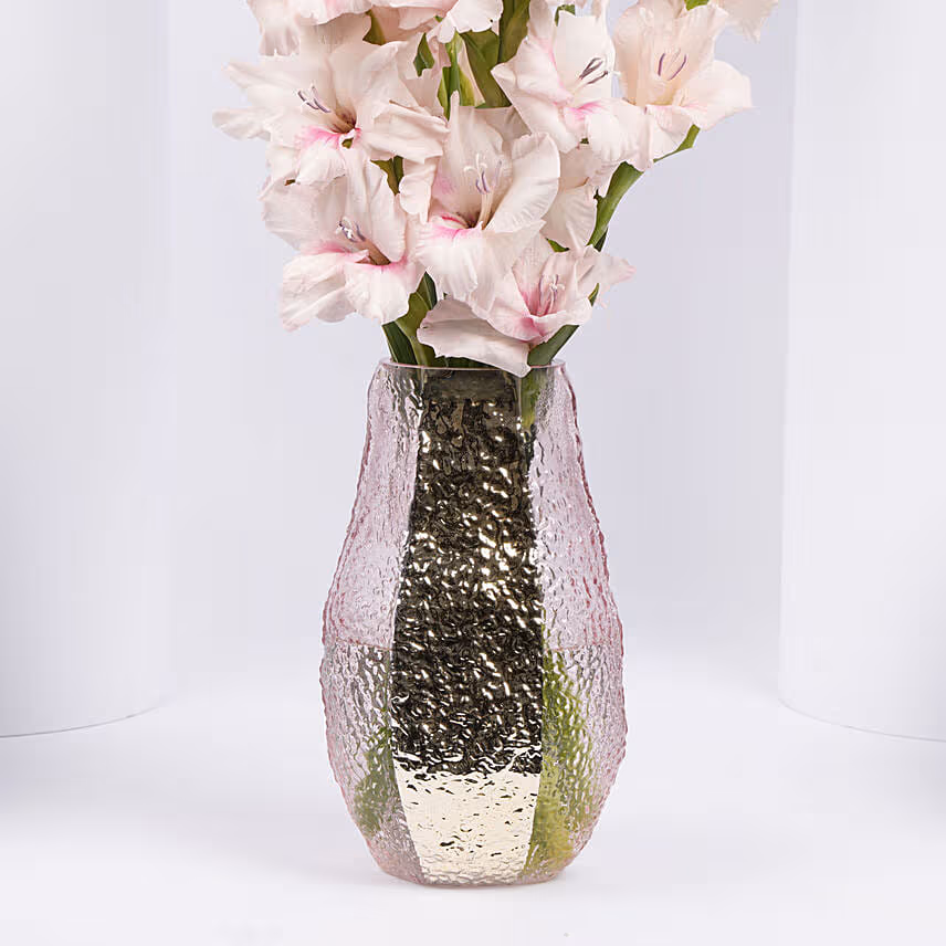 Pink Gladiolus In Premium Vase