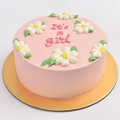 Girly Glee Congrats Cake - Chocolate Delight for Celebrating a Baby Girl