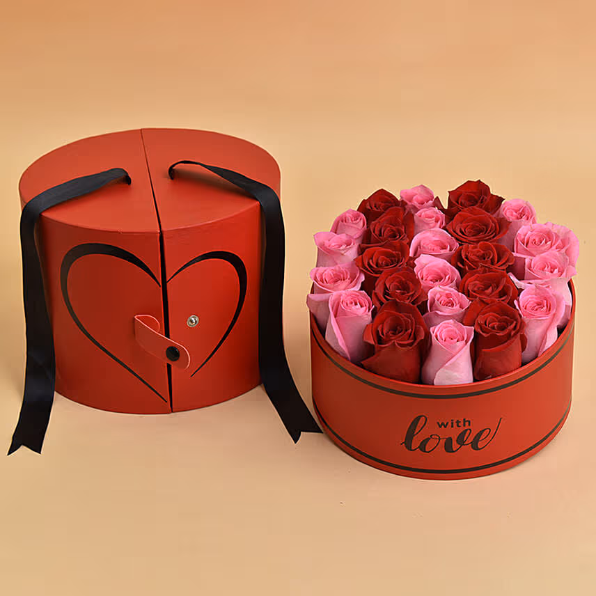 Roses Love Box For Valentine With Table Top