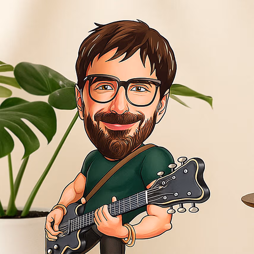 Personalized Caricature Gift for Guitarist