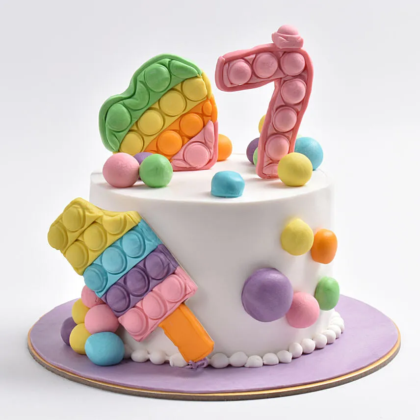 Pop It Puzzle Vanilla Cake
