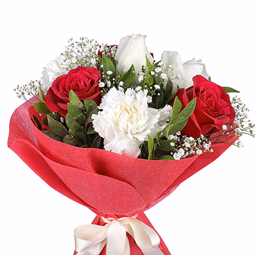 Red And White Floral Delight Bouquet