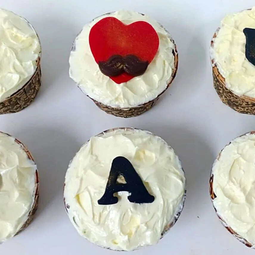 I Love U Dad Chocolate Cream Cupcakes 6 Pcs