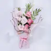 Elegant Sterling Silver Love Necklace with Exquisite Pink Rose and Gerbera Bouquet