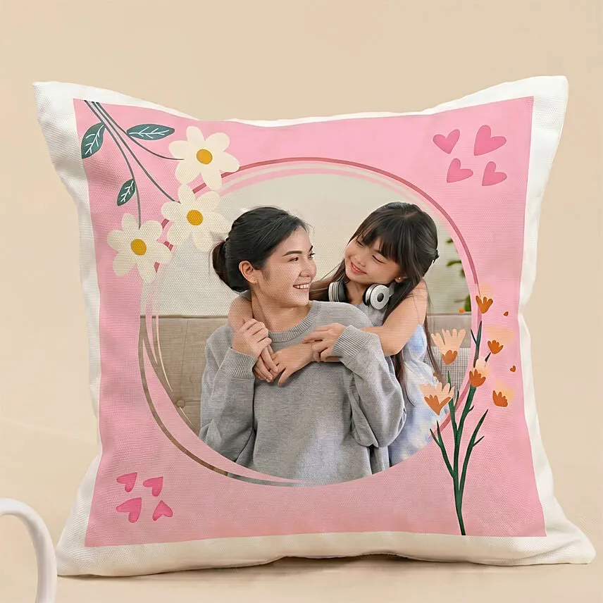 Personalised Flowers Vases with Cushion & Mug for Mom