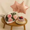 Rose Bouquet n Blueberry Mini Cake - Roses and Cake