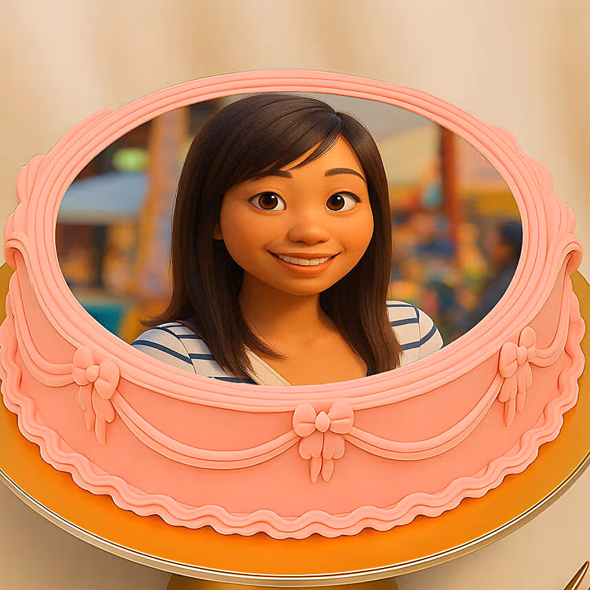 Fairytale Cartoon Style Personalised Chocolate Photo Cake