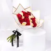 Romantic Blushing Love Bouquet with Red and Peach Roses