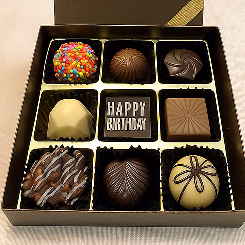 Passionate Happy Birthday Chocolate Box- 9 Pcs