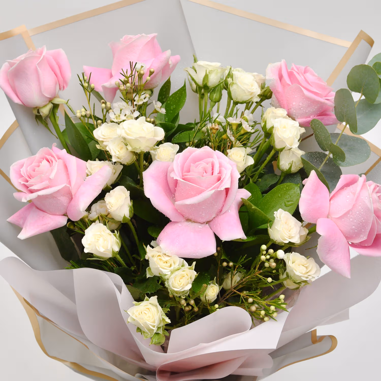Pink & White Fresh Flowers Bouquet