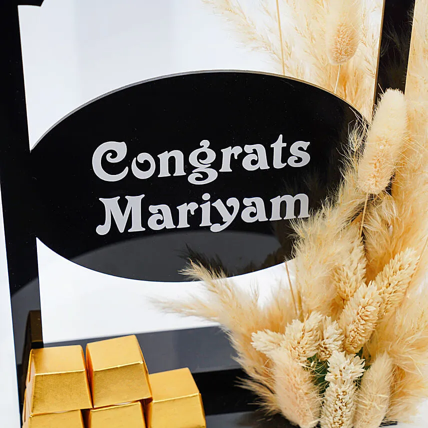 Personalized Graduation Wishes With Chocolates