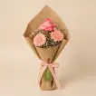 Elegant Pink Gerberas and Rose Bouquet with Delicate Gypso