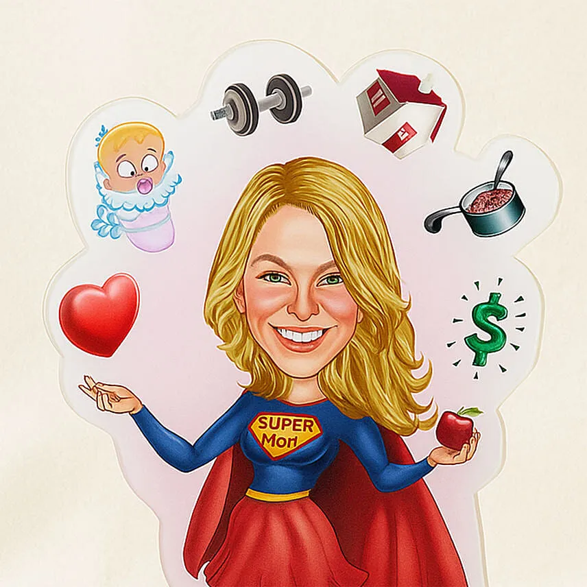 Personalised Super MOM Caricature
