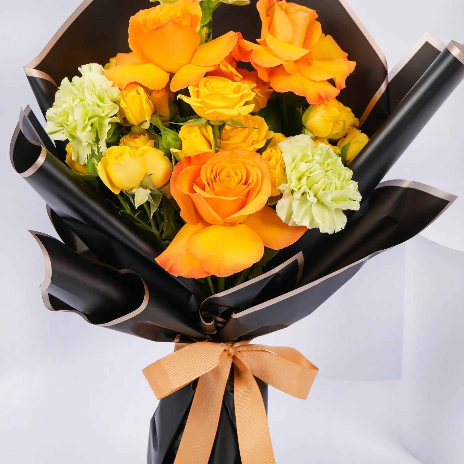 Vibrant Orange Roses Bouquet with Umrah Mubarak Topper