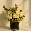 Elegant Pure Grace White Roses Arrangement in Glass Vase