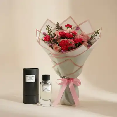 The Love Blossom Bouquet with Emmanuelle Jane Paris VIP PURE Perfume - Emmanuelle Jane Paris VIP PURE EDP 90ML