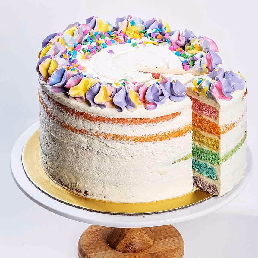 Rainbow Vanilla Bean Cake 8 inches