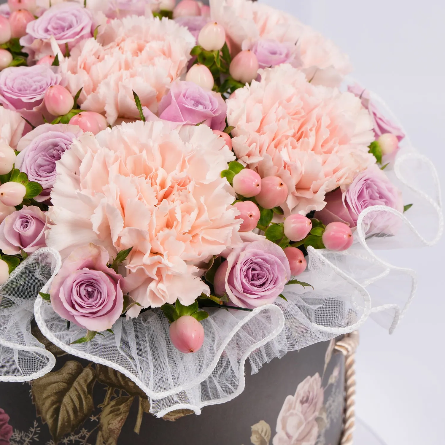 Pink Carnations in Box for Graduation Day