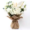 Elegant White Flower Bouquet with Hugo Boss Perfume and Gourmet Chocolate Tray