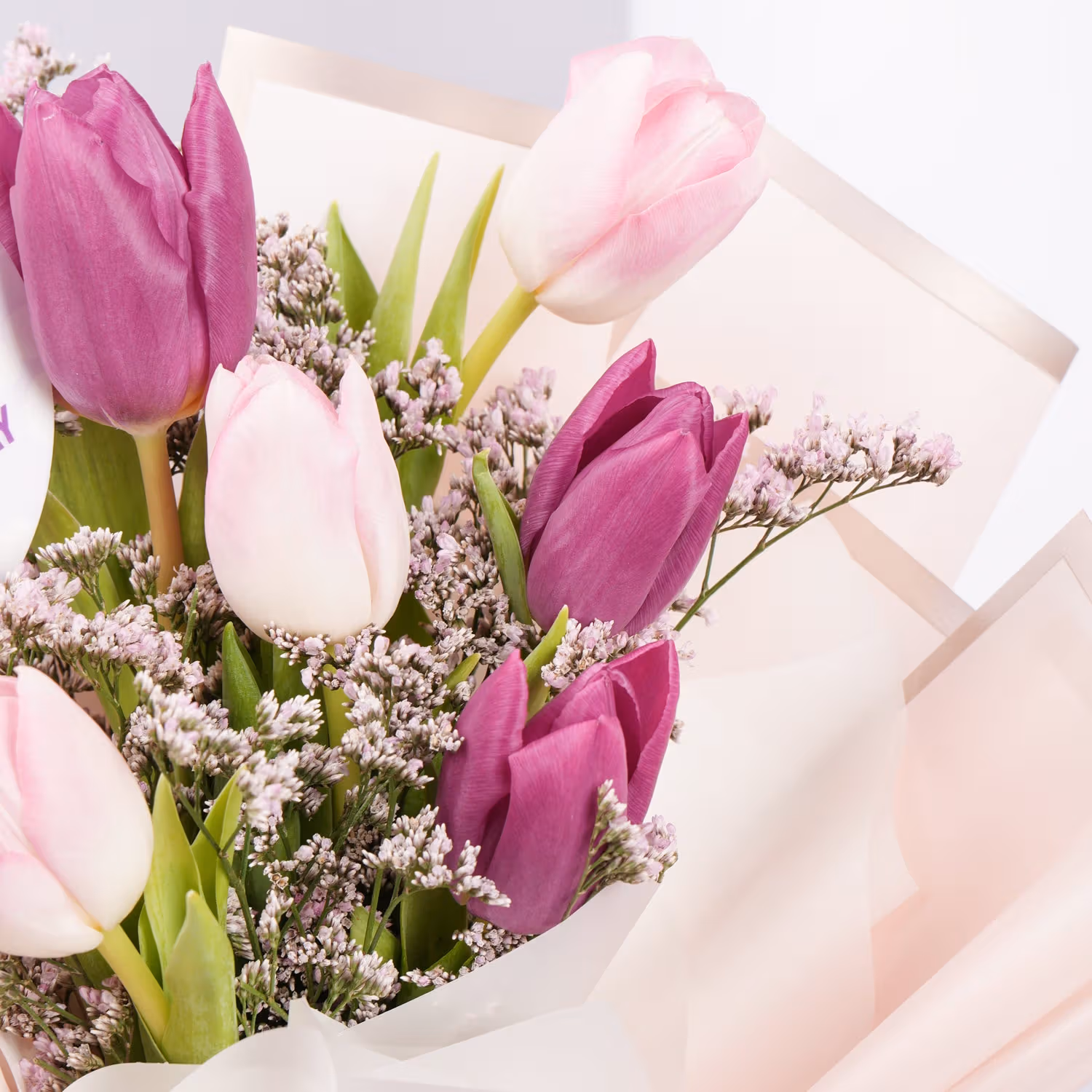 Elegant Blushing Tulip Bouquet for Celebrating Women's Day