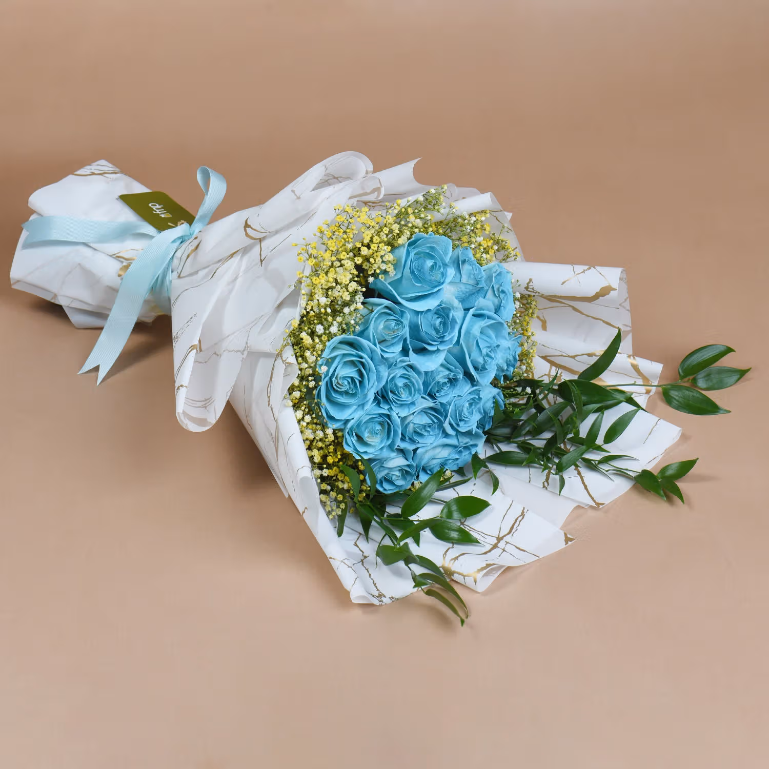 White Roses in a Blue Sea - Bouquet