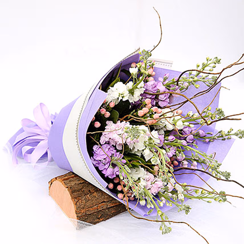 Hypericum and Lavender Mixed Bouquet