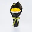 Elegant 30 Yellow Tulips Hand Bouquet with Black Wrap