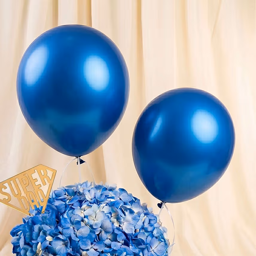 Super Dad Blue Hydrangea & Balloon Hatbox