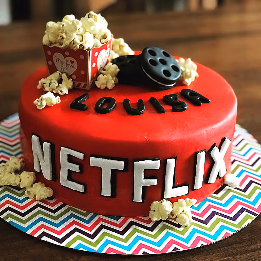 Netflix Themed Red Velvet Cake 6 inches Eggless