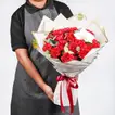Whispers of Affection: Elegant Red Carnation Bouquet