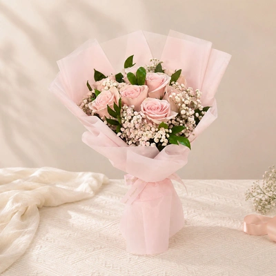 Beautiful Pink Roses Bouquet