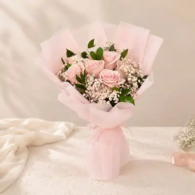 Beautiful Pink Roses Bouquet