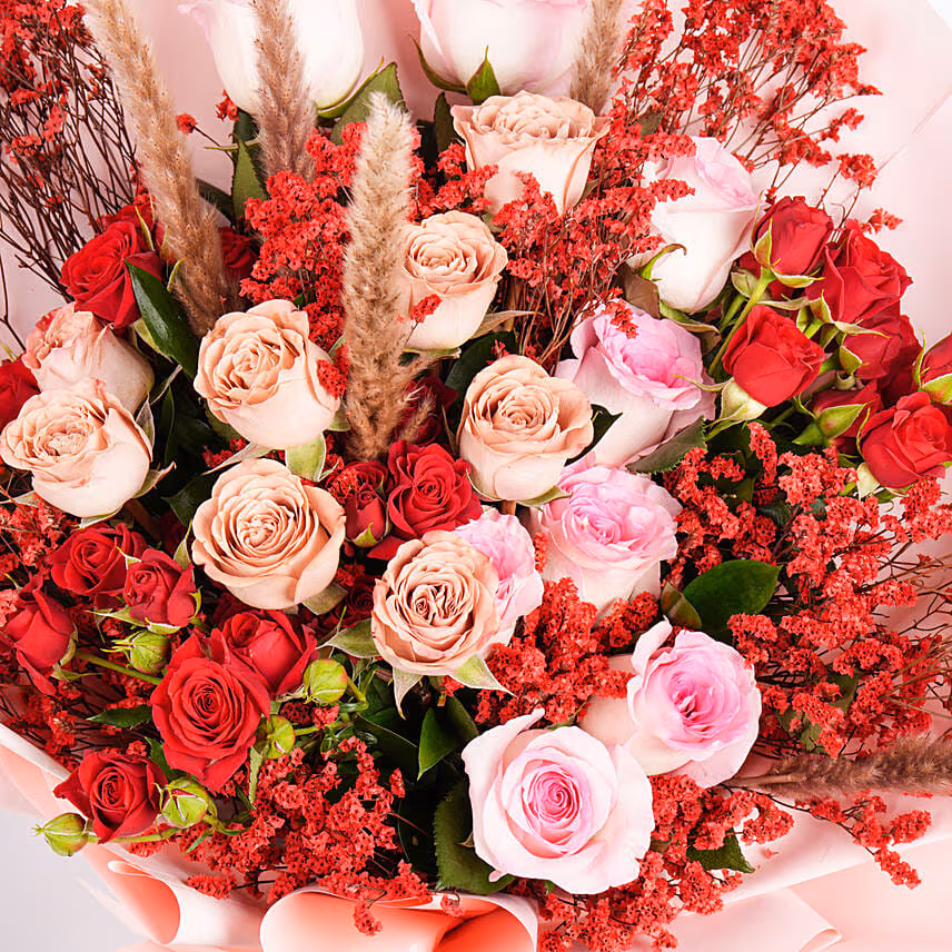 Love in Bloom Bouquet With Chocolates Bar