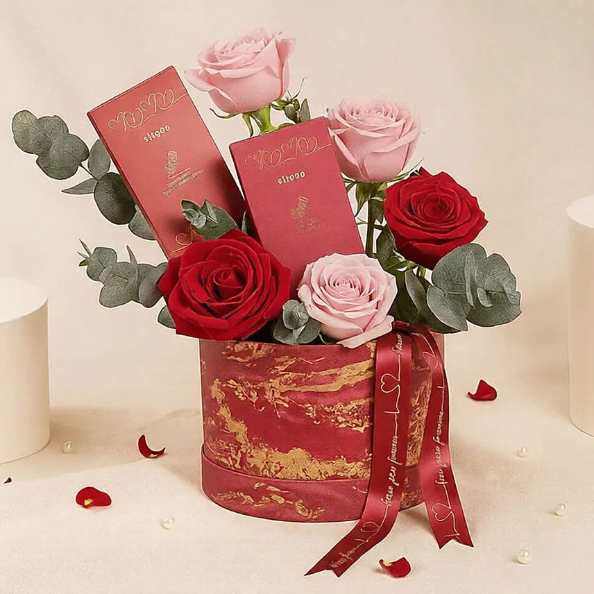Valentine's Day Roses and Chocolate Box