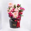 Sunset Splendor: Elegant Pink Rose and Gerbera Bouquet - Orange
