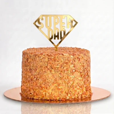 Golden Celebration: My Dad, My Hero Red Velvet Cake