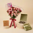 Baby Rose Bouquet with Chocolates n Table Top