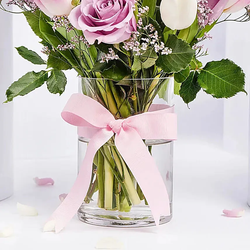 Tender Love Rose And Tulips