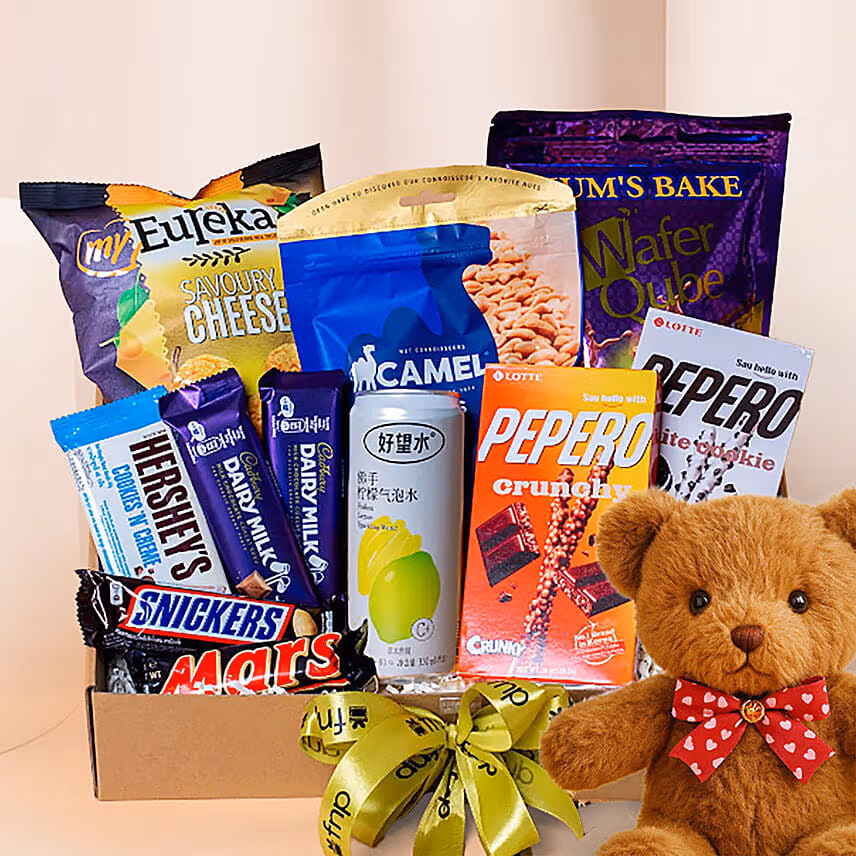 Choco Nuts Treats Gift Hamper With Teddy