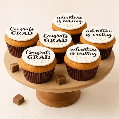 Celebrate with Graduation Special Chocolate Cupcakes - Box of 6